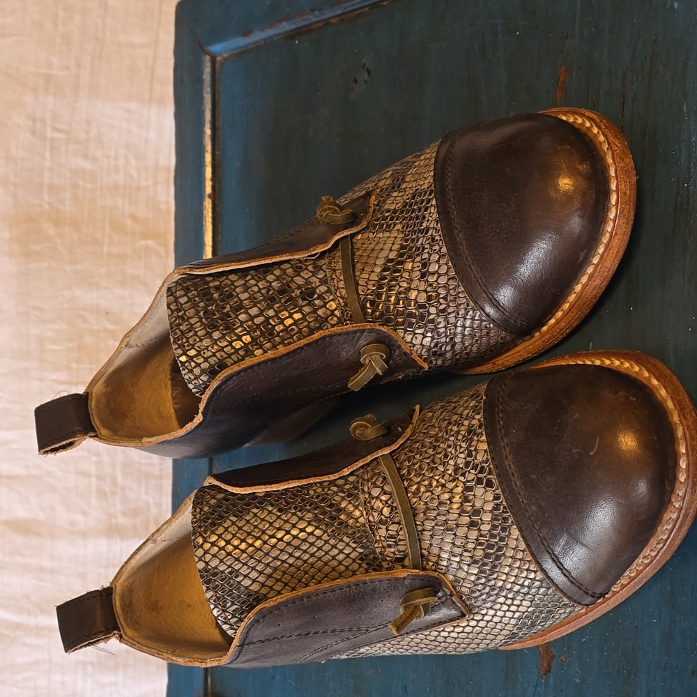 Freebird by Steven Black and Gray Ankle Booties with Elastic Panels